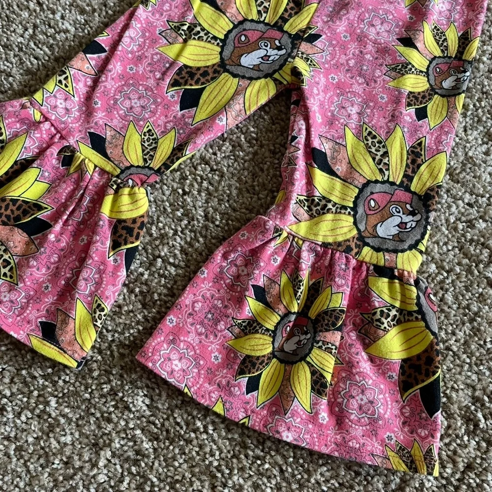 Buc-ee's Bell Bottom Pants Toddler Girls 2T Pink - Picture 4 of 8